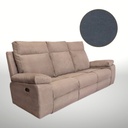 Divano Milano 3 posti 2 recliner manuali grigio