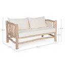 Divano con cuscini Sahel in legno naturale