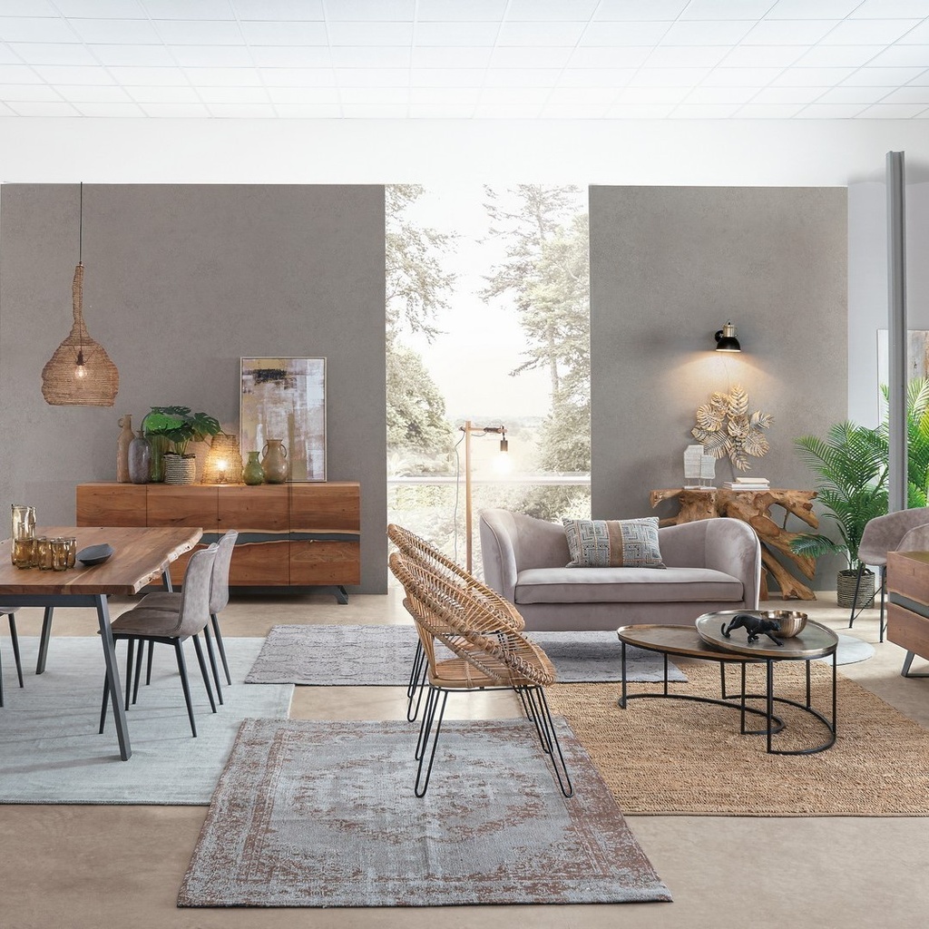 Divano effetto velluto 2 posti Candis Grigio Chiaro