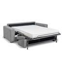 Divano letto 3 posti con braccioli moca colore antracite  186 x 96 x 90 cm