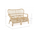 Divano per esterno in rattan due posti CLARITA 119x83x h87 cm