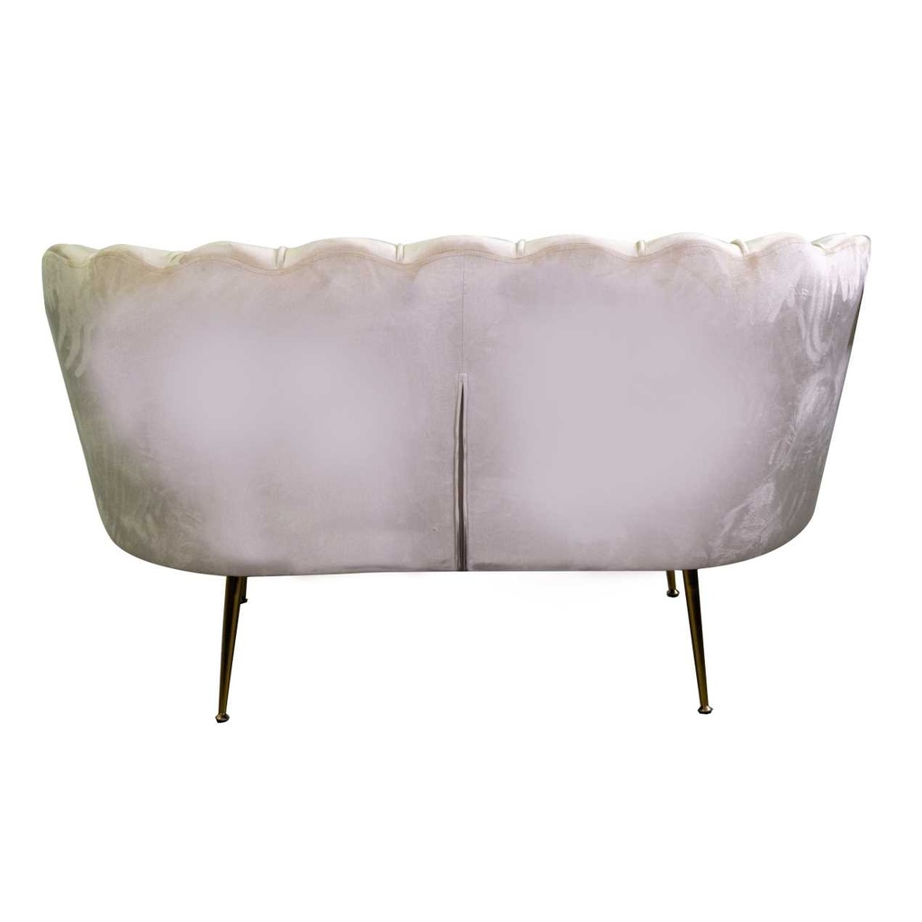 Divano velluto Tulipan crema cm 128x74h50