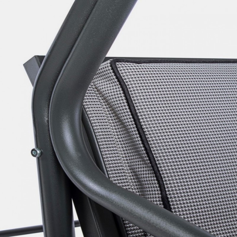 Dondolo in acciaio tre posti Antracite GRELY 190x120x h185 cm