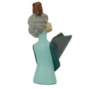 Donna resina portafiori blu cm16,5x12h32