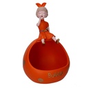 Donna resina svuotatasche arancione cm 29x19h19