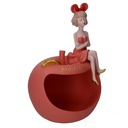 Donna resina svuotatasche rosa cm 21x16h30