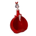 Donna resina svuotatasche rosso cm 20x15h32