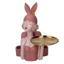 Donna resina svuotatasche vassoio e scatola viola cm 23x20h36