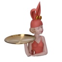 Donna resina svuotatasche vassoio rosa cm 17x20h31