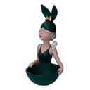 Donna resina svuotatasche verde cm 17x19h32