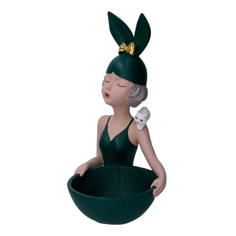 Donna resina svuotatasche verde cm 17x19h32