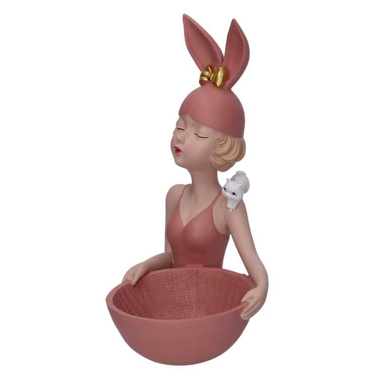 Donna resina svuotatasche viola cm 17x19h32