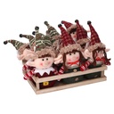 Elf fabric pack of 12 green red cm26x18x23