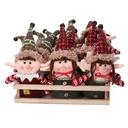 Elf fabric pack of 12 green red cm26x18x23