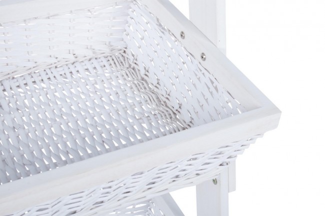 Espositore rustico Darik 8 cesti in vimini bianco