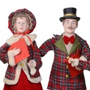 Famiglia cantori tessuto rosso scozzeseset 4pz cm34x22h95