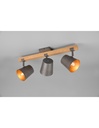 Faretto 3 Spot Orientabile Legno E Metallo Nichel Bell Trio Lighting