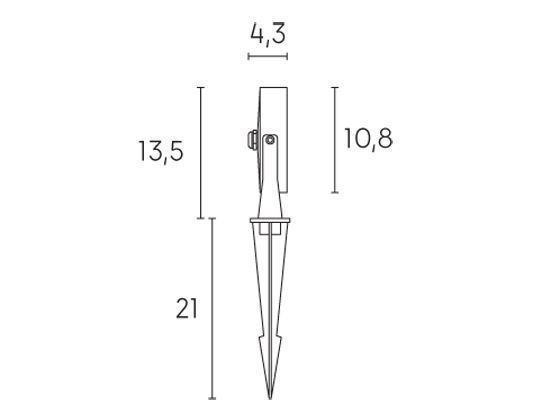 Faretto C/Picc 15W Led 4000K  linea ciak  grafite