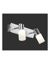 Faretto Clapton 2 Spot Led Cromo E Vetro Bianco L36 cm Trio Lighting