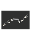 Faretto Clapton 6 Spot Led Cromo E Vetro Bianco L150 cm Trio Lighting