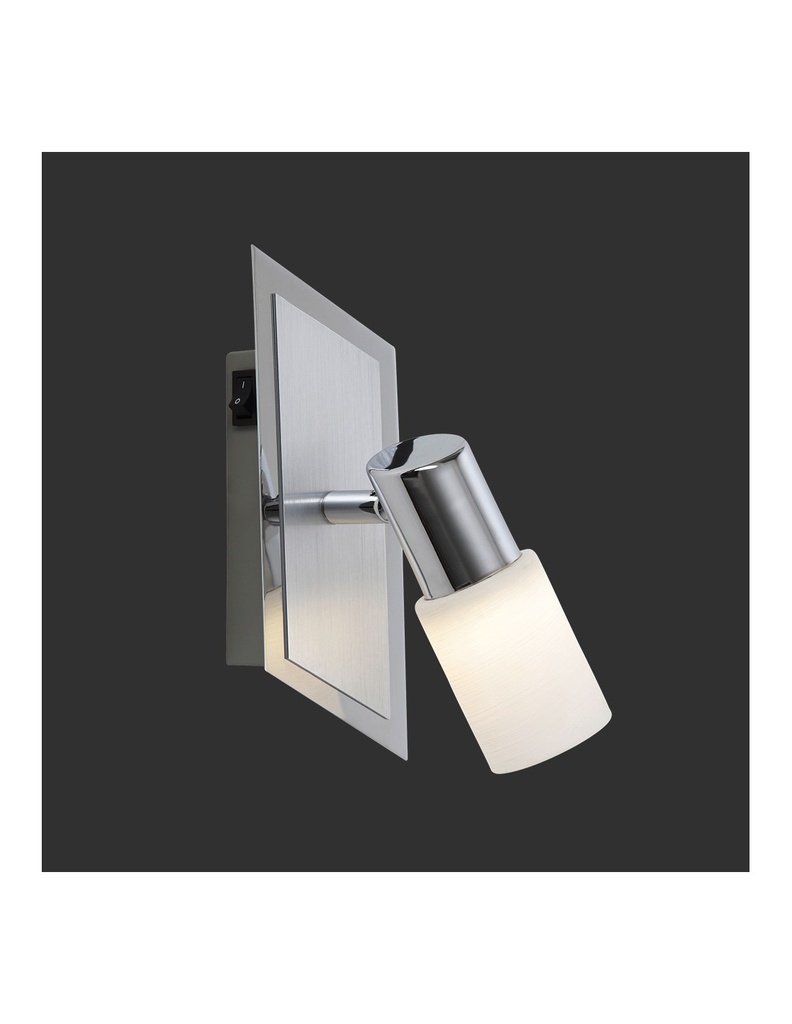 Faretto Clapton Spot Led Cromo E Vetro Bianco H20 cm Trio Lighting