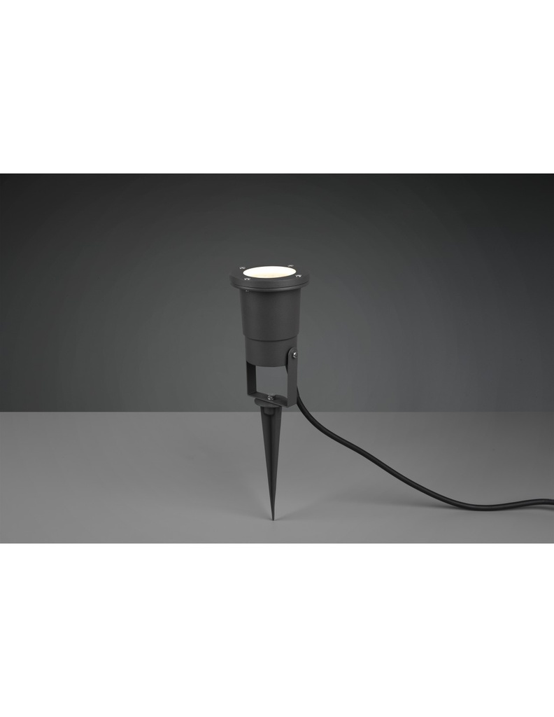 Faretto Da Esterno Orientabile Ubangi Nero Con Picchetto GU10 IP65 Trio Lighting