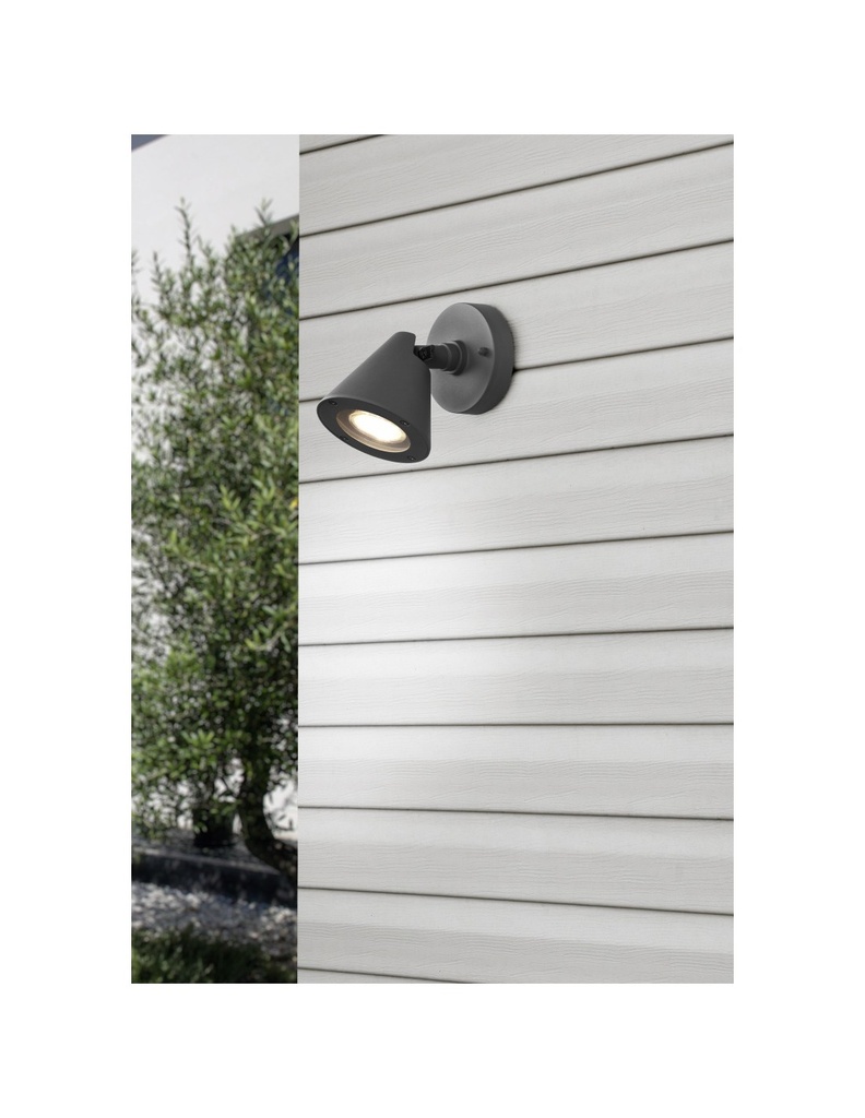 Faretto Da Giardino Spot Cono Orientabile Nero Kaveri Trio Lighting