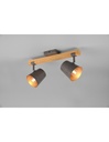 Faretto Doppio Spot Orientabile Legno E Metallo Nichel Bell Trio Lighting