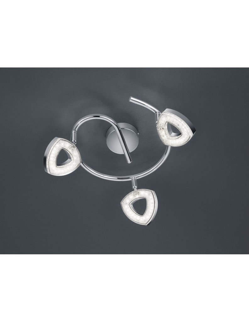 Faretto Girandola Tours 3 Spot Led Cromo Ø25 cm Trio Lighting