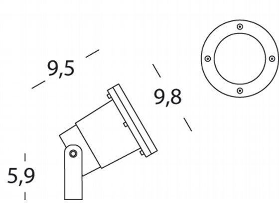 Faretto Gu10  linea spot  nero