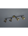 Faretto Houston Nero-Oro 4 Spot A Cono Forati L69 cm Trio Lighting