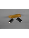Faretto Marley 2 Spot GU10 Nero E Legno L26 cm Trio Lighting