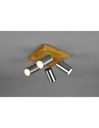 Faretto Marley 4 Spot GU10 Nichel E Legno 22x22 cm Trio Lighting