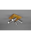 Faretto Marley 4 Spot GU10 Nichel E Legno 22x22 cm Trio Lighting