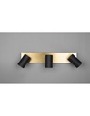 Faretto Marley Piastra Rettangolare Oro 3 Spot Cilindrici Neri Orientabili Trio Lighting