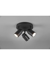 Faretto Rotondo 3 Spot Orientabili Metallo Nero Angelo Trio Lighting