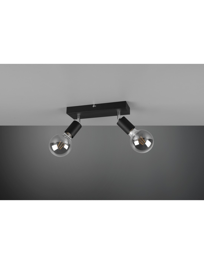 Faretto Spot 2xE27 Vannes Nero L26 cm Trio Lighting