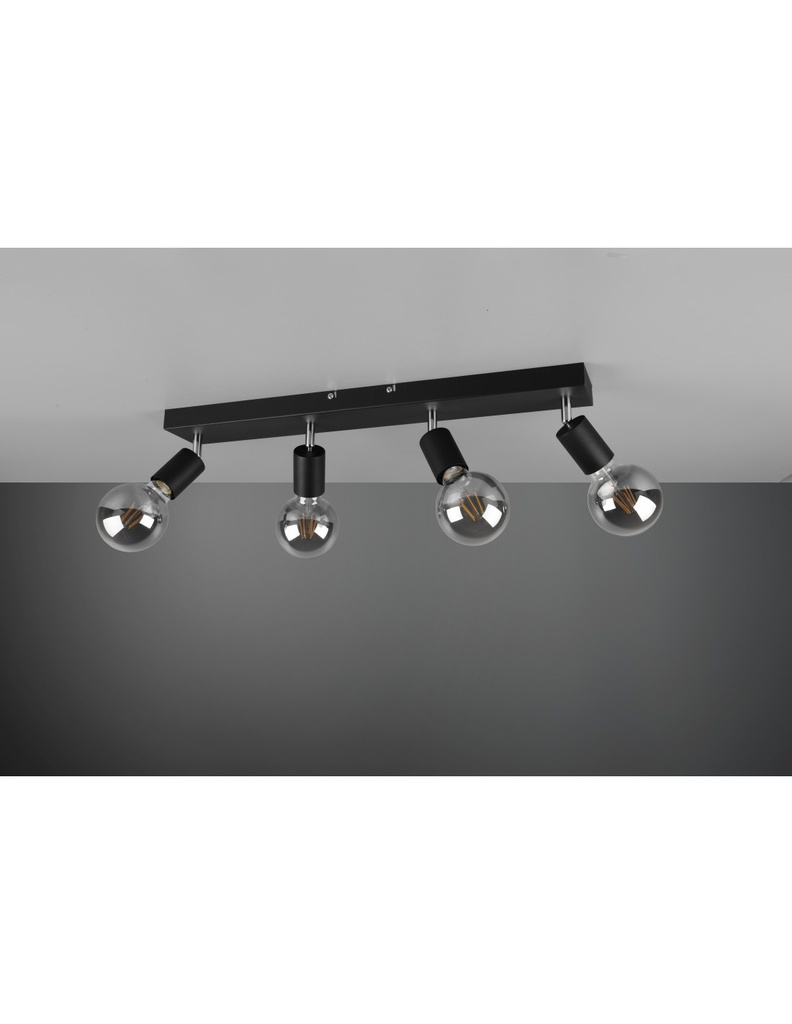 Faretto Spot 4xE27 Vannes Nero L60 cm Trio Lighting