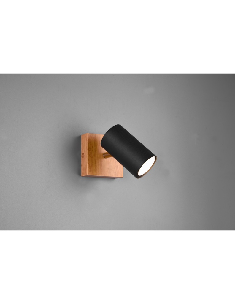 Faretto Spot Marley Nero E Legno 1xGU10 Trio Lighting