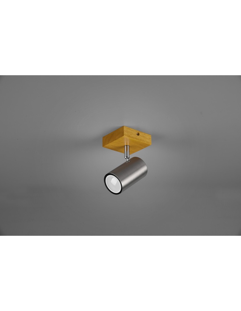 Faretto Spot Marley Nichel E Legno 1xGU10 Trio Lighting