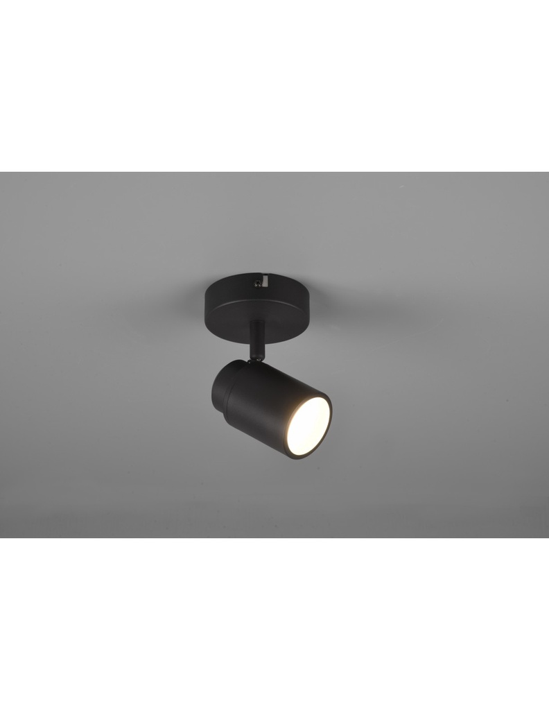 Faretto Spot Orientabile Metallo Nero Angelo Trio Lighting