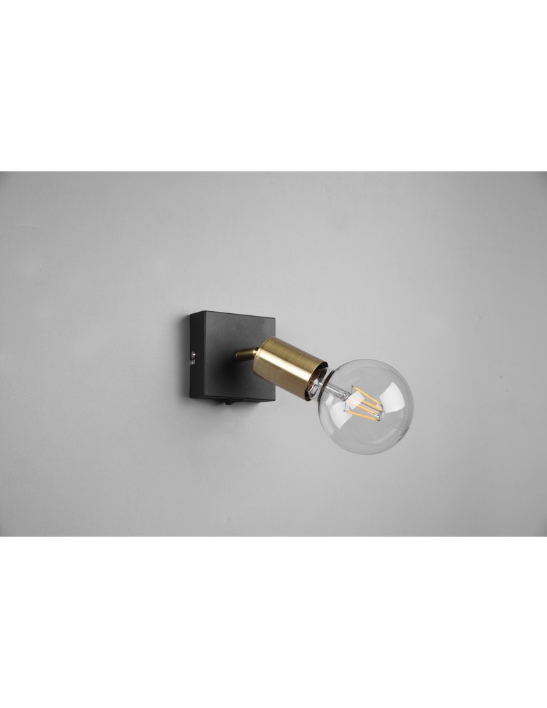 Faretto Spot Vannes Nero-Ottone 1xE27 Trio Lighting