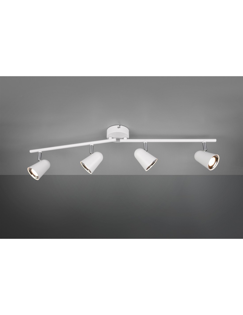 Faretto Toulouse Bianco 4 Spot Led L78 cm Trio Lighting