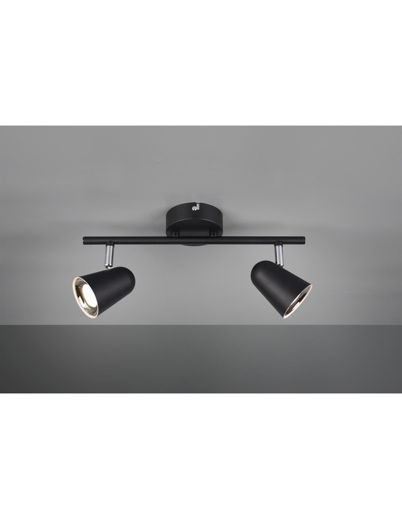 Faretto Toulouse Nero 2 Spot Led L34 cm Trio Lighting