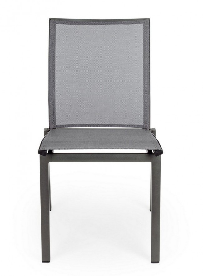 4x Sedia antracite in alluminio stile design