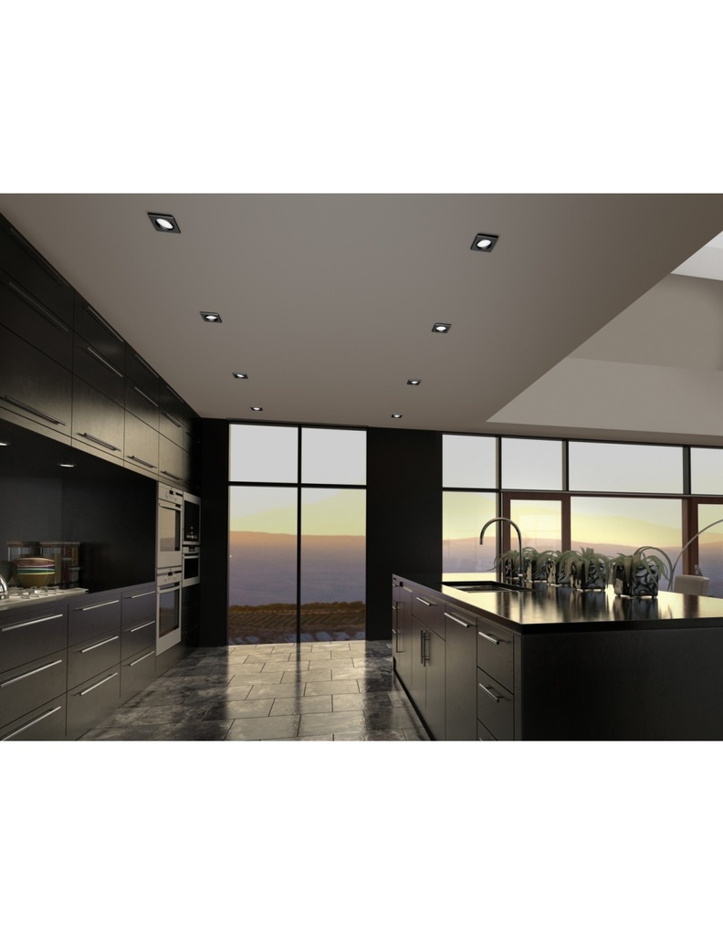 Faretto da Incasso Quadrato Pamir Led 5,5w 3000k Nero Trio Lighting