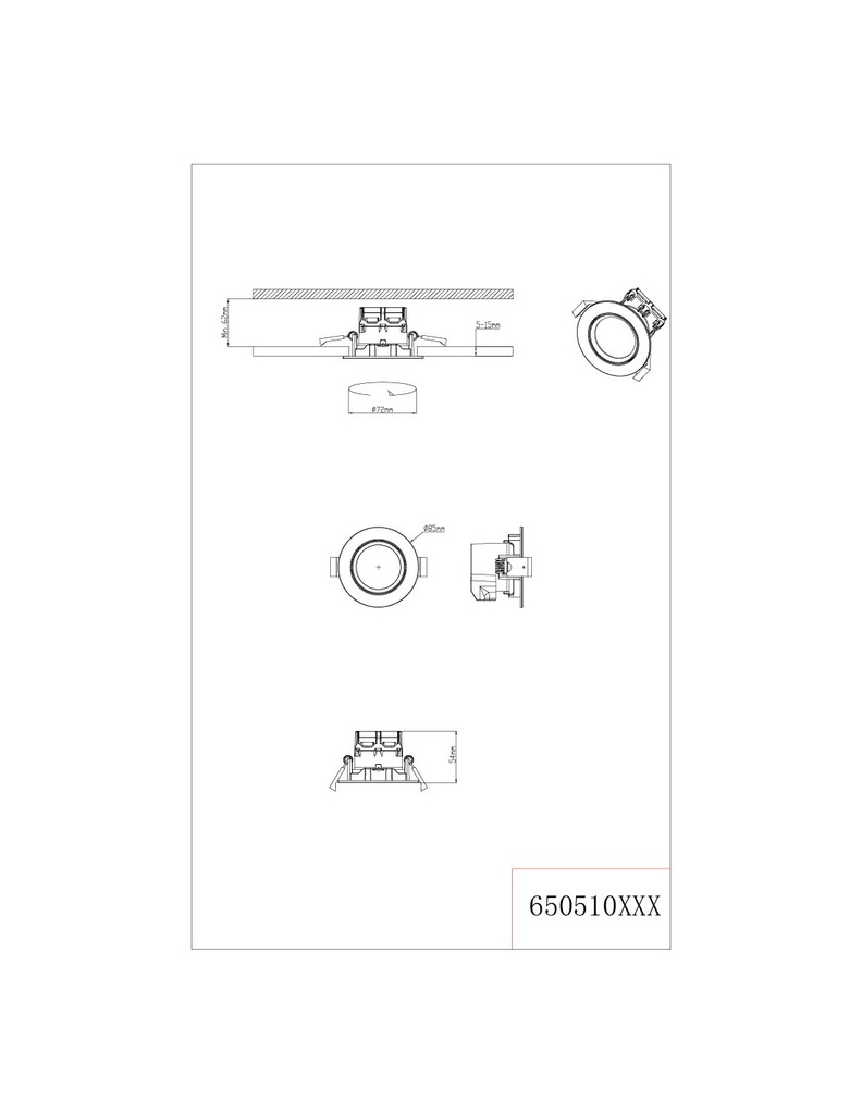 Faretto da Incasso Rotondo Pamir Led 5,5w 3000k Cromo Trio Lighting