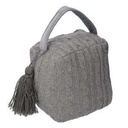 Fermaporta tessuto borsa grigio quadro cm 12x10h15/20