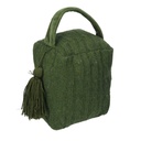 Fermaporta tessuto borsa verde quadro cm 12x10h15/20