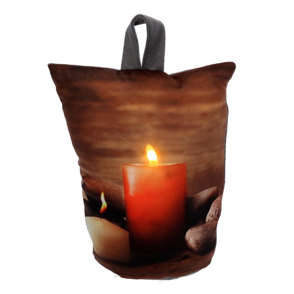 Brown led candles fabric doorstop cm11h19